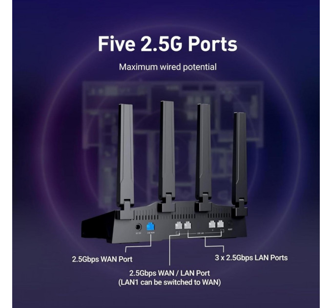 VPN Роутер GL.iNet Flint 3 (GL-BE9300) 2.4, 5 & 6 ГГц Wi-Fi 7 OpenWrt ВПН-маршрутизатор